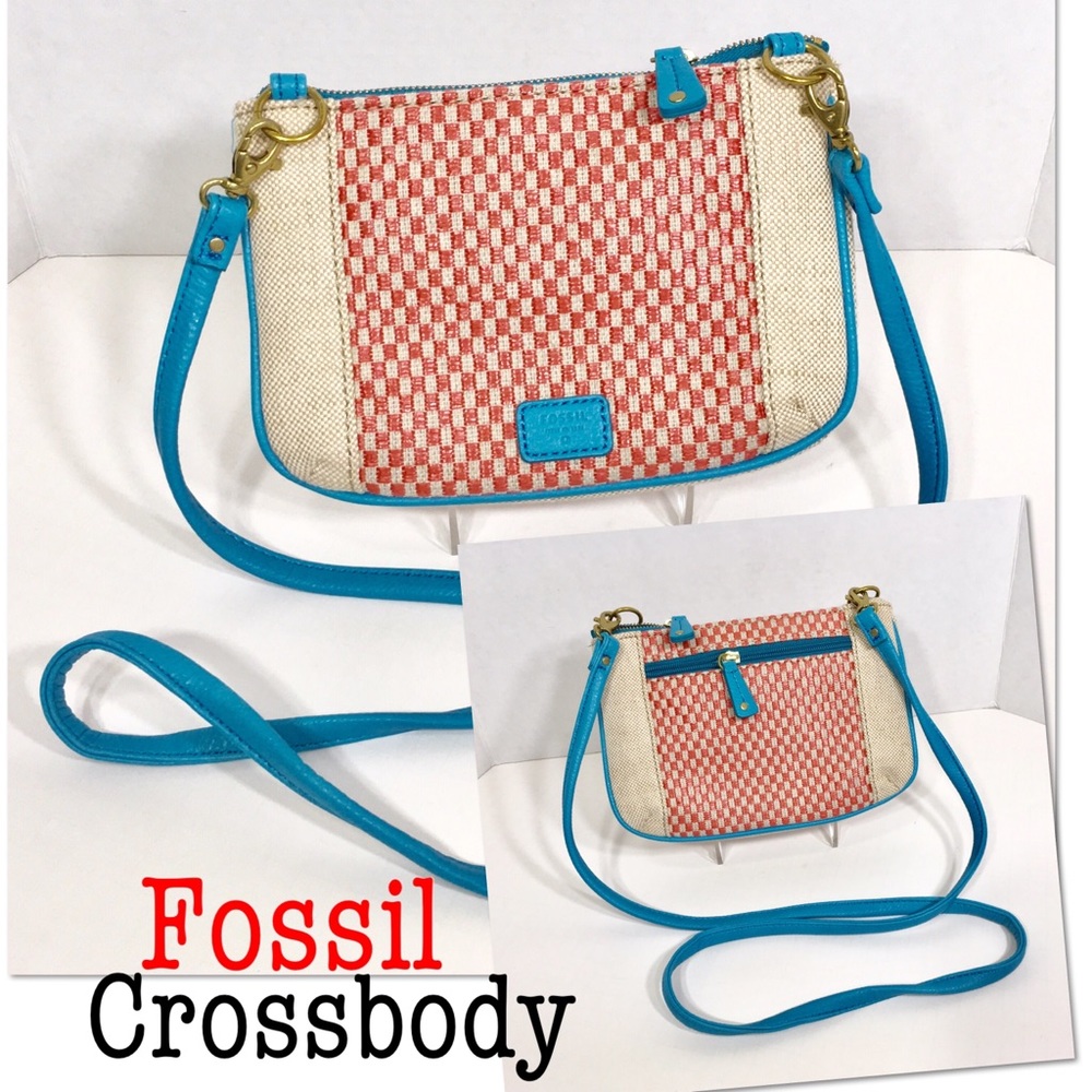 Fossil crossbody purse bag brass hardware